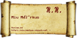 Miu Márkus névjegykártya